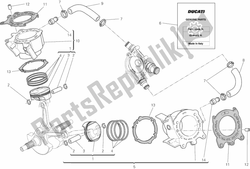 Toutes les pièces pour le Cylindres - Pistons du Ducati Diavel Cromo Brasil 1200 2013
